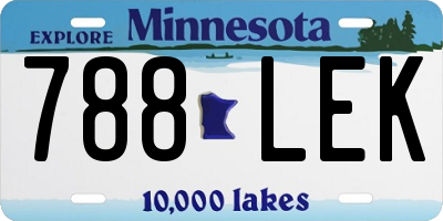 MN license plate 788LEK
