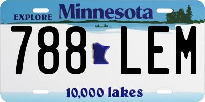 MN license plate 788LEM