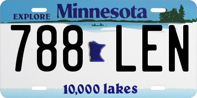 MN license plate 788LEN