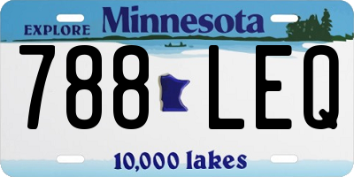 MN license plate 788LEQ