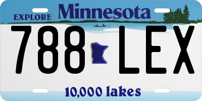 MN license plate 788LEX
