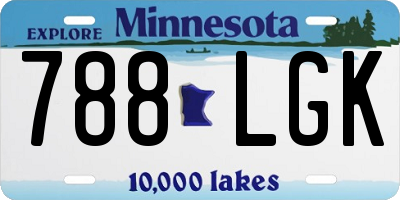 MN license plate 788LGK