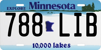 MN license plate 788LIB