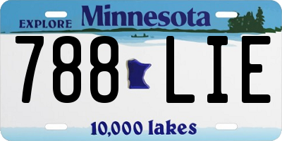 MN license plate 788LIE