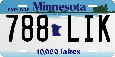 MN license plate 788LIK