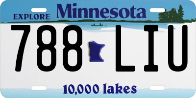 MN license plate 788LIU