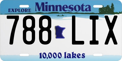 MN license plate 788LIX
