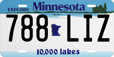 MN license plate 788LIZ