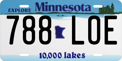 MN license plate 788LOE