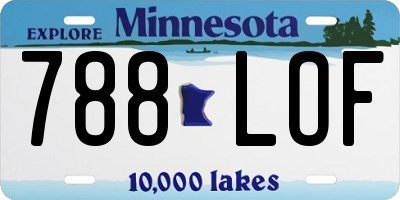 MN license plate 788LOF