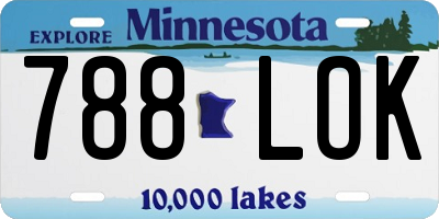 MN license plate 788LOK