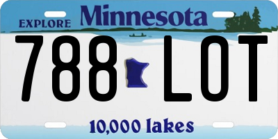 MN license plate 788LOT