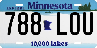 MN license plate 788LOU