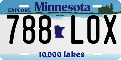 MN license plate 788LOX