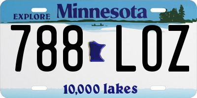 MN license plate 788LOZ