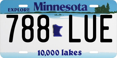 MN license plate 788LUE