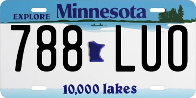 MN license plate 788LUO