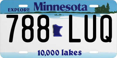 MN license plate 788LUQ