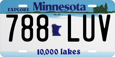 MN license plate 788LUV