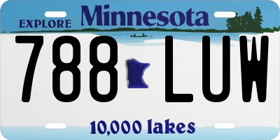 MN license plate 788LUW