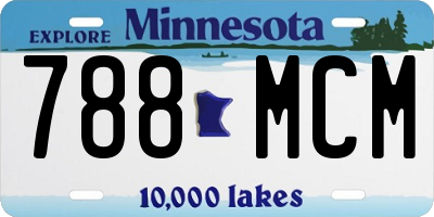 MN license plate 788MCM