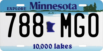 MN license plate 788MGO