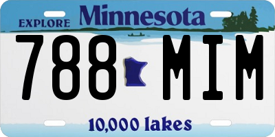 MN license plate 788MIM