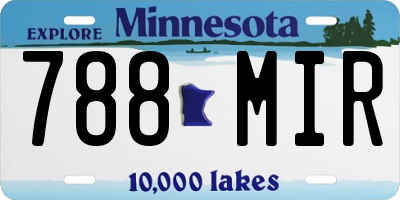 MN license plate 788MIR