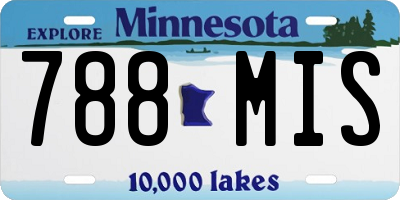 MN license plate 788MIS