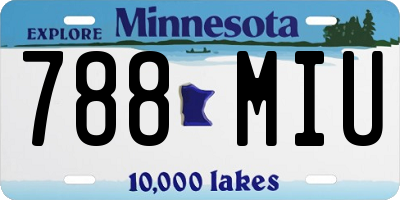 MN license plate 788MIU