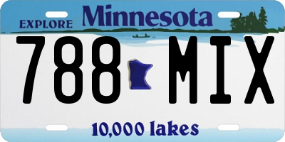 MN license plate 788MIX