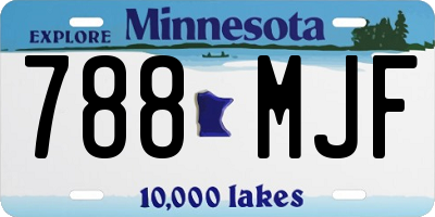 MN license plate 788MJF