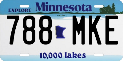 MN license plate 788MKE