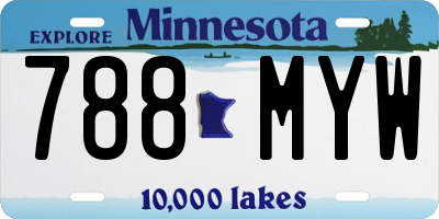 MN license plate 788MYW