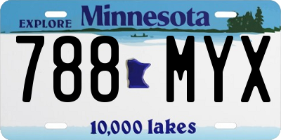MN license plate 788MYX