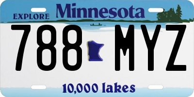MN license plate 788MYZ