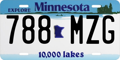 MN license plate 788MZG