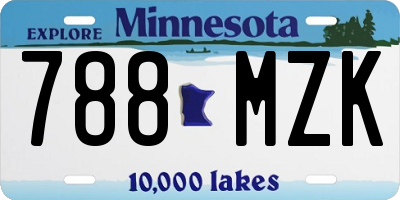 MN license plate 788MZK