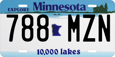 MN license plate 788MZN