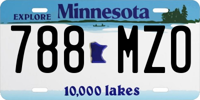 MN license plate 788MZO
