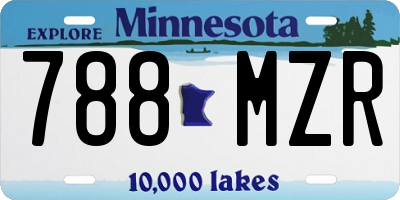 MN license plate 788MZR