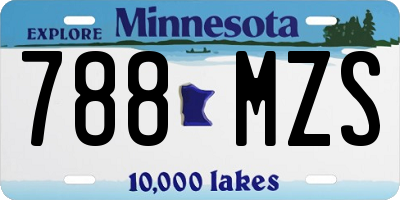 MN license plate 788MZS