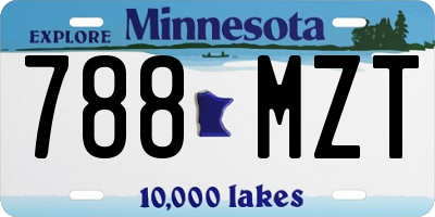 MN license plate 788MZT