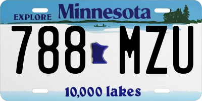 MN license plate 788MZU