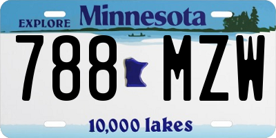 MN license plate 788MZW