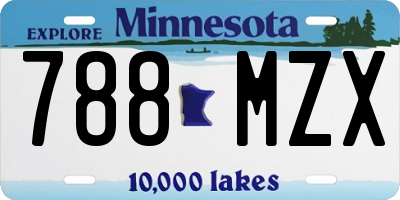 MN license plate 788MZX