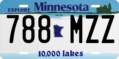 MN license plate 788MZZ