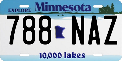MN license plate 788NAZ