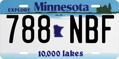 MN license plate 788NBF