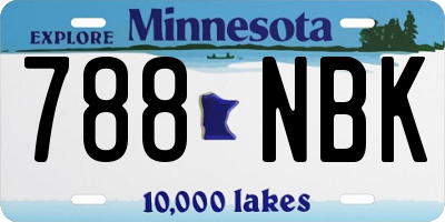MN license plate 788NBK